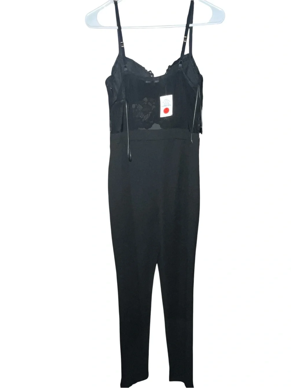 Blashe Black Lace Bodysuit Jumpsuit with Sheer lace Cup Detail. Size L - Picture 5 of 5